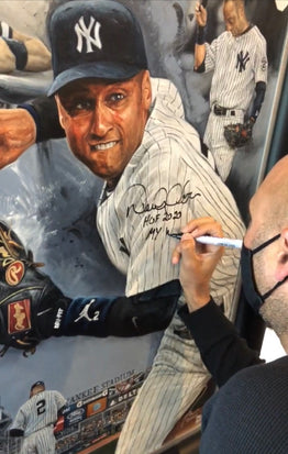 derek jeter, "my way" 30x45 orig, auto jeter