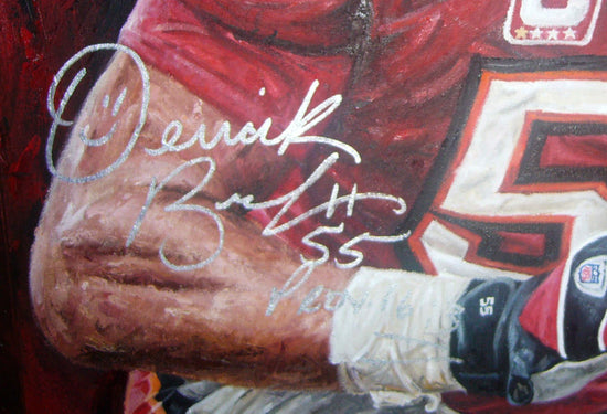 derrick brooks, "redefining the position" 30x45 orig, auto brooks