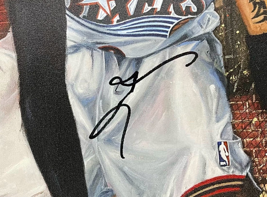 allen iverson, "street dreams" 24x36 auto aroc, auto iverson, l.e. 50