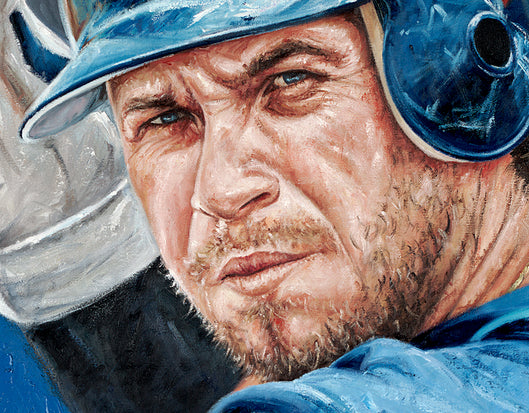 evan longoria, "fortitude" 30x45 orig, auto longoria
