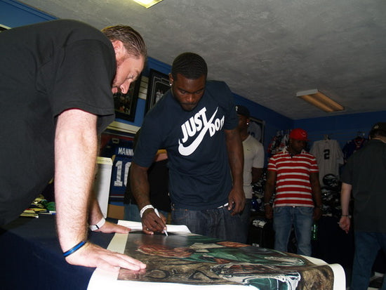 michael vick, "redemption" 30x45 orig, auto vick