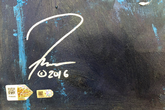 clayton kershaw, "hitless in hollywood" 30x45 orig, auto kershaw