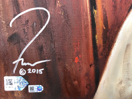 johnny bench, "guardian of cincity" 30x45 orig, auto bench