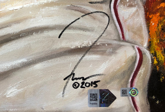 mike trout, "catch of the day" 30x45 orig, auto trout