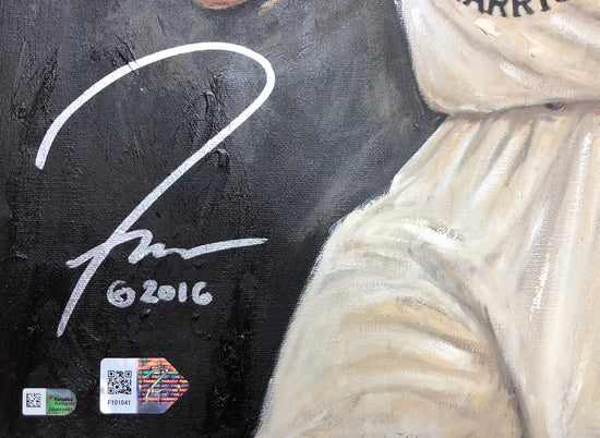 steph curry, "rain man" 30x45 orig, auto curry