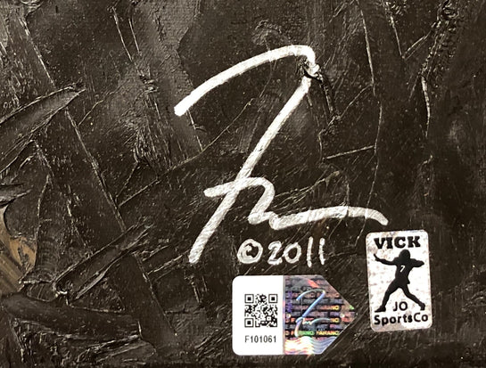 michael vick, "redemption" 30x45 orig, auto vick