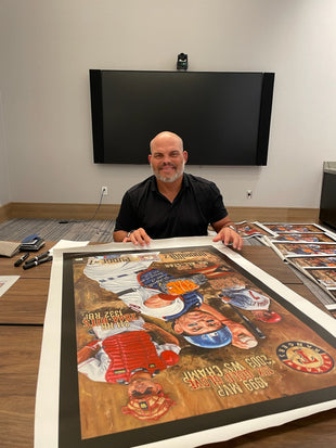 ivan rodriguez, "proceed at your own risk" 24x36 auto aroc, auto rodriguez, l.e. 50