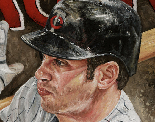 joe mauer, "hit parade" 30x45 orig, auto mauer