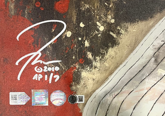 joe mauer, "hit parade" 24x36 auto ap, auto mauer, l.e. 7