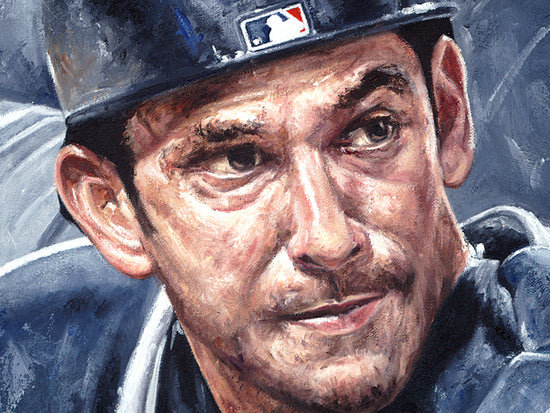 jorge posada, "black n' blue" 30x45 orig, auto posada