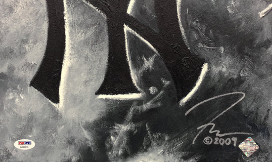 jorge posada, "black n' blue" 30x45 orig, auto posada
