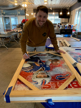 josh allen, "mafia boss" 24x36 auto ap, auto allen, l.e. 7