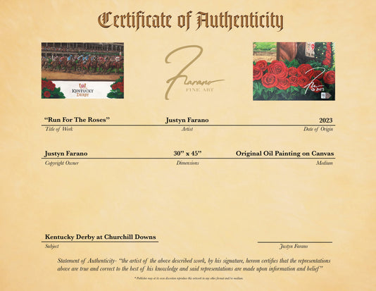 the kentucky derby, "run for the roses" 30x45 orig