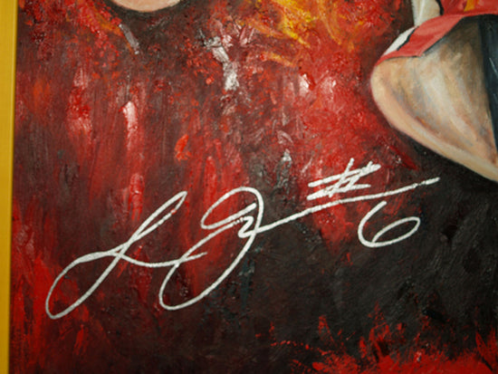 lebron james, "take no prisoners" 30x45 orig, auto james