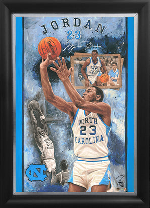 michael jordan, "air born" 24x36 auto aroc, l.e. 23