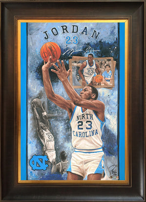 michael jordan, "air born" 24x36 auto aroc, l.e. 23