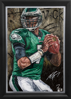 michael vick, "redemption" 30x45 orig, auto vick