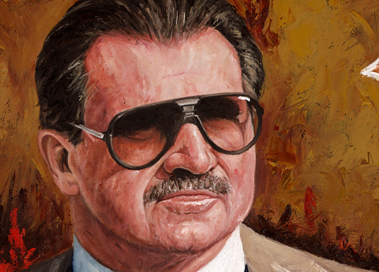 mike ditka, "takin' care of business" 30x45 orig, auto ditka