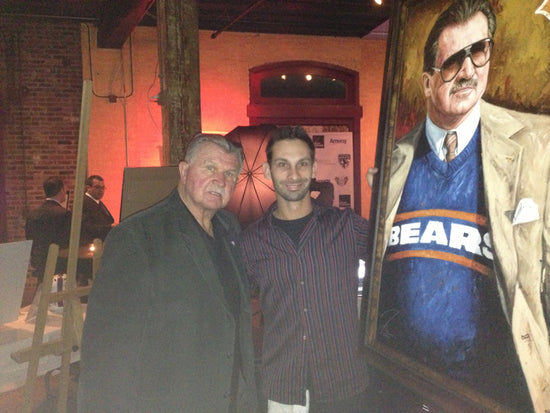 mike ditka, "takin' care of business" 30x45 orig, auto ditka