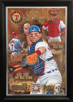 ivan rodriguez, "proceed at your own risk" 24x36 auto ap, auto rodriguez, l.e. 10