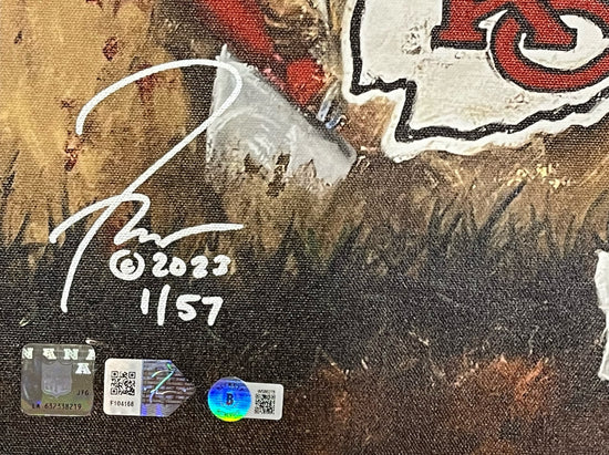 patrick mahomes, "i am him" 24x36 auto aroc, l.e. 57