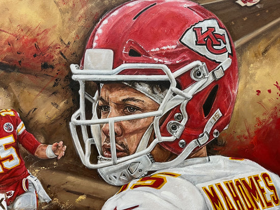 patrick mahomes, "i am him" 24x36 auto aroc, l.e. 57