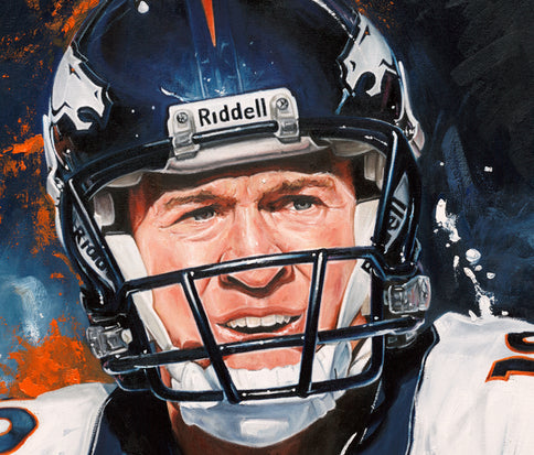 peyton manning, "the mad scientist" 30x45 orig, auto manning