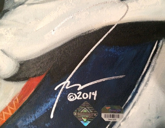 peyton manning, "the mad scientist" 30x45 orig, auto manning