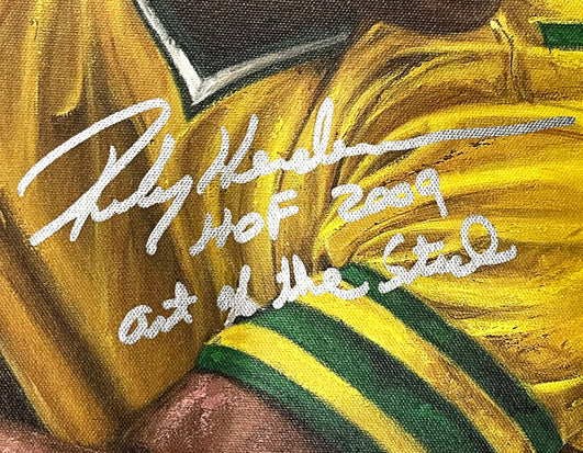 rickey henderson, "art of the steal" 24x36 auto aroc ap, l.e. 10