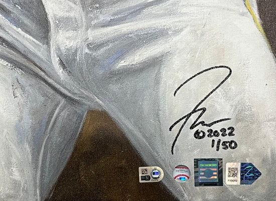 rickey henderson, "art of the steal" 24x36 auto aroc, l.e. 50