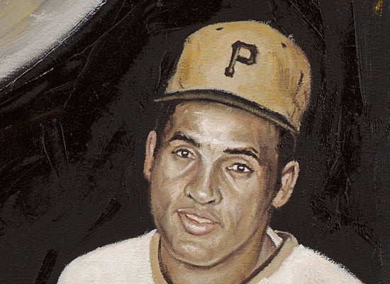 roberto clemente, "never forgotten" 30x45 orig