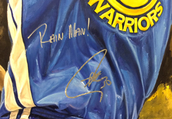 steph curry, "rain man" 30x45 orig, auto curry