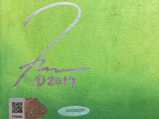 tiger woods, "masterful" 30x45 orig, auto woods