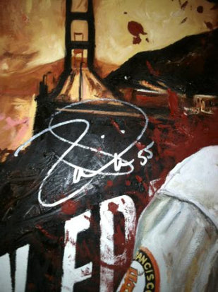 tim lincecum, "torque power" 30x45 orig, auto lincecum