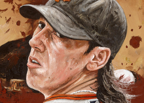 tim lincecum, "torque power" 30x45 orig, auto lincecum