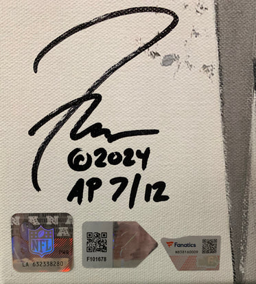 tom brady, "lfg!" 30x45 auto aroc ap, auto brady, l.e. 12