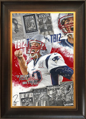 tom brady, "lfg!" 30x45 orig, auto brady