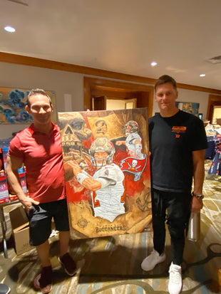 tom brady, "not done yet" 24x36 auto aroc, l.e. 12