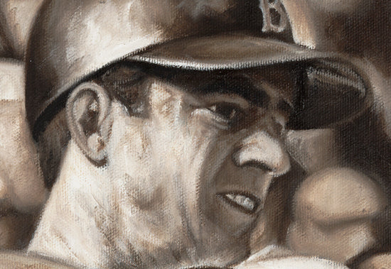 carl yastrzemski, "hitting machine" 24x36 orig, auto yaz
