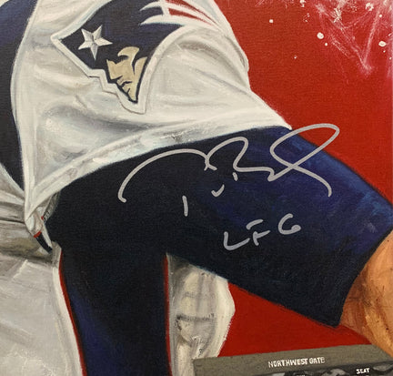 tom brady, "lfg!" 30x45 orig, auto brady