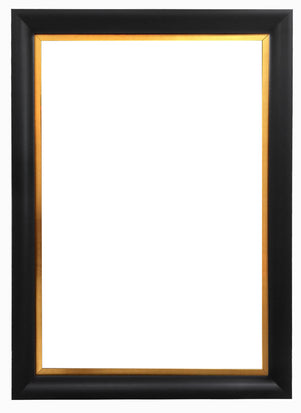 30x45 matte black crescent frame w/ gold leaf inner liner
