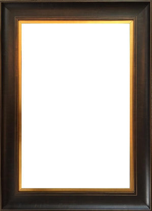 30x45 “bronze estate”: wooden frame, walnut brown w/ gold leaf inner liner