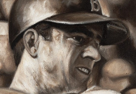 carl yastrzemski, "hitting machine" 24x36 auto aroc, l.e. 8