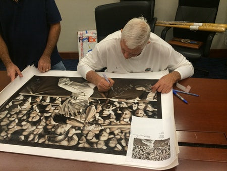 carl yastrzemski, "hitting machine" 24x36 auto aroc, l.e. 8