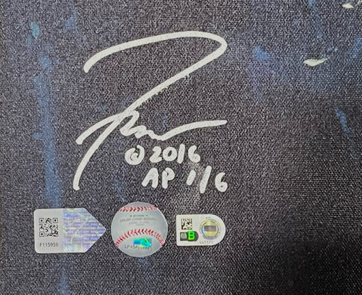 clayton kershaw, "hitless in hollywood" 24x36 auto aroc, artist proof, l.e. 6