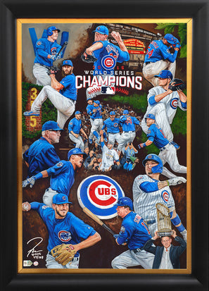 chicago cubs 2016 ws champs, "the wait is over" 24x36 aroc, l.e. 108 (1-99)