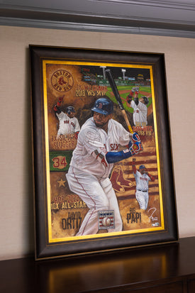 david ortiz 02, "the legend of big papi" 30x45 orig, auto ortiz