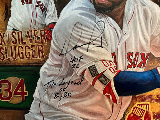 david ortiz 02, "the legend of big papi" 30x45 orig, auto ortiz