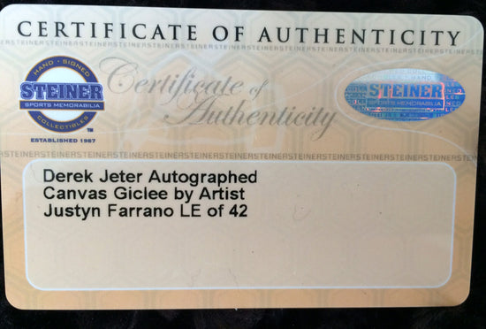 derek jeter, "one for the ages" 24x36 auto aroc, l.e. 42