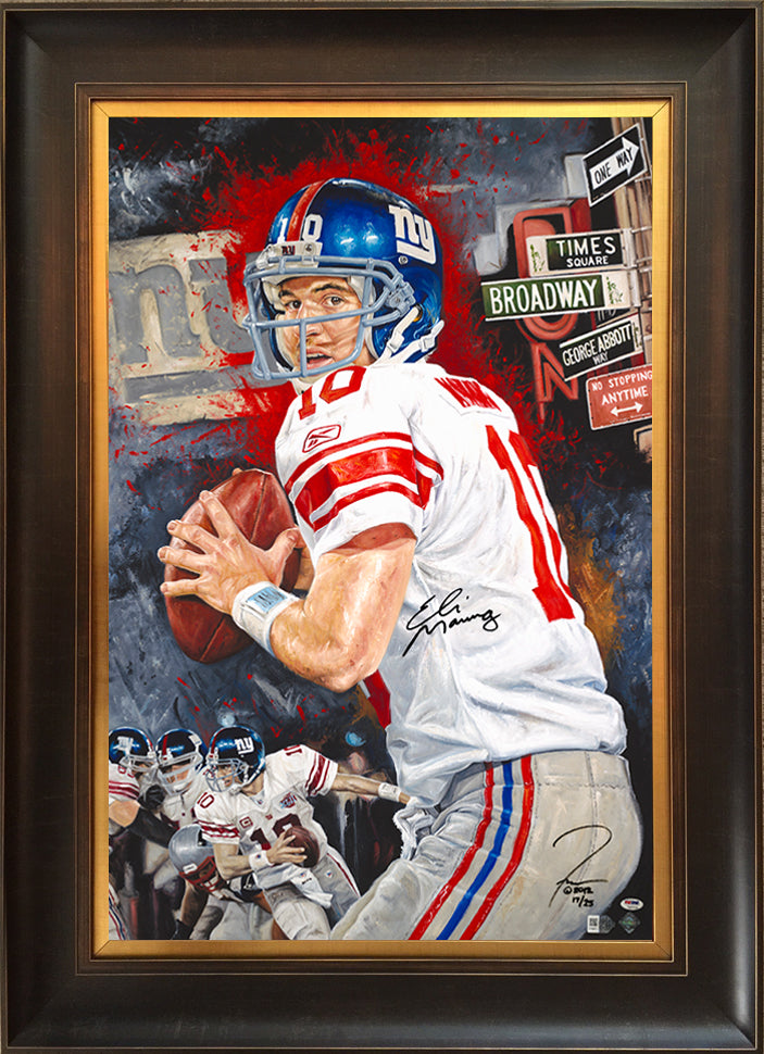 Eli Manning Autographed and Framed White New York Giants Jersey